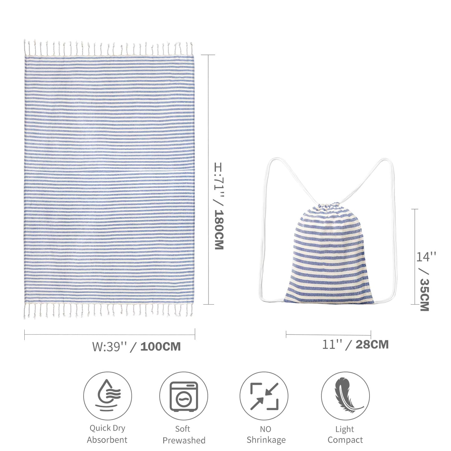 Striped Quick Dry Beach Towel
