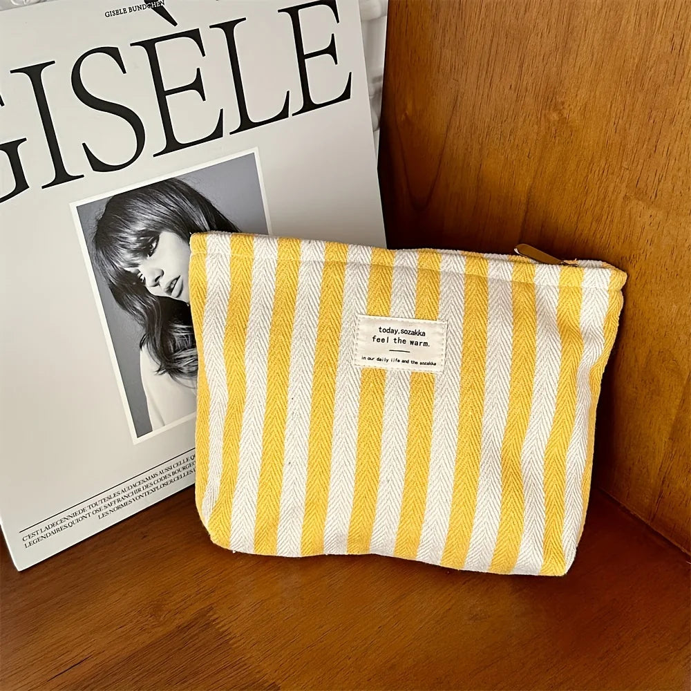 Striped Cosmetic Bag