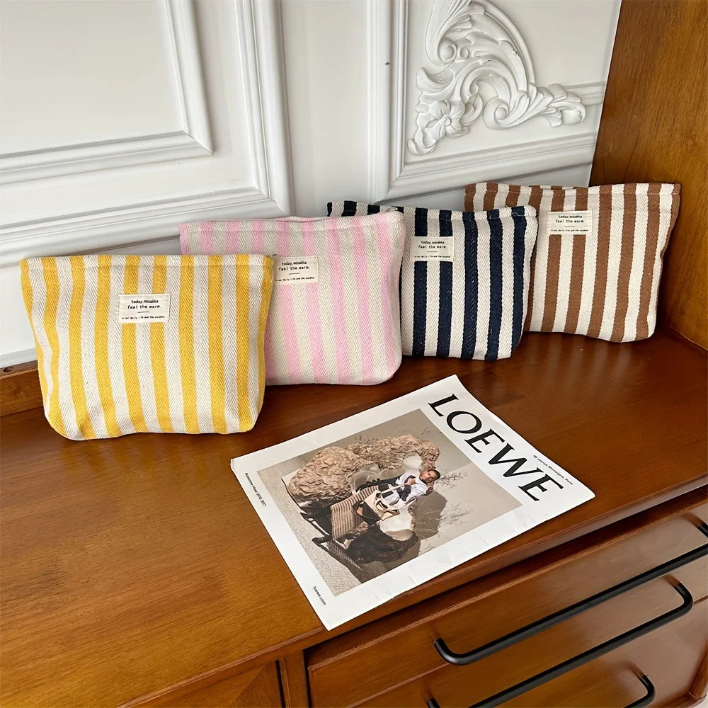 Striped Cosmetic Bag