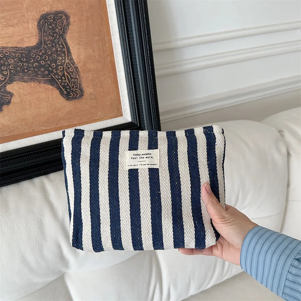 Striped Cosmetic Bag