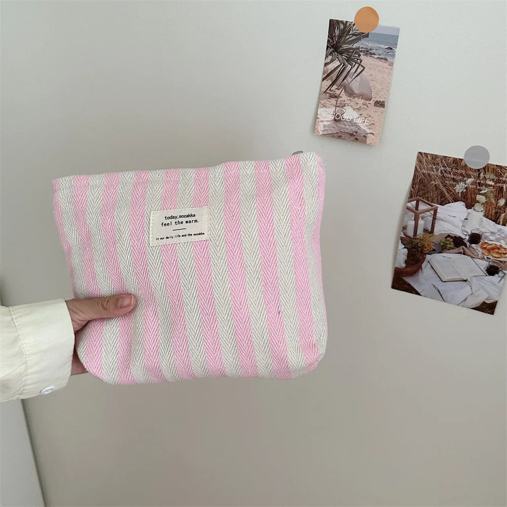 Striped Cosmetic Bag